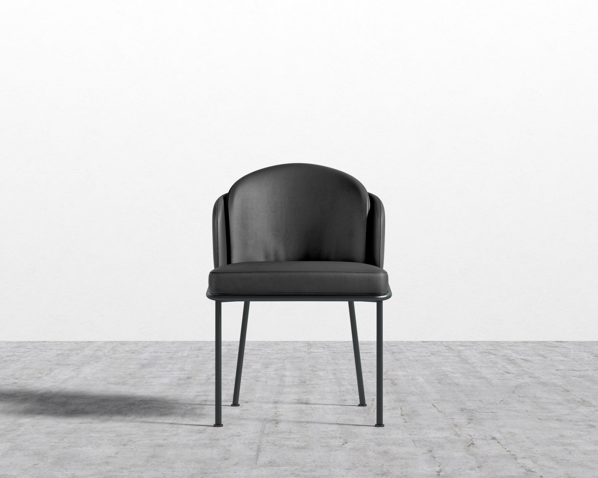 Angelo Dining Chair - Black - Angelo, Microfiber Leather - Trento Jet Black