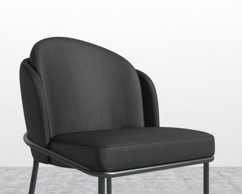Angelo Dining Chair - Black - Angelo, Microfiber Leather - Trento Jet Black