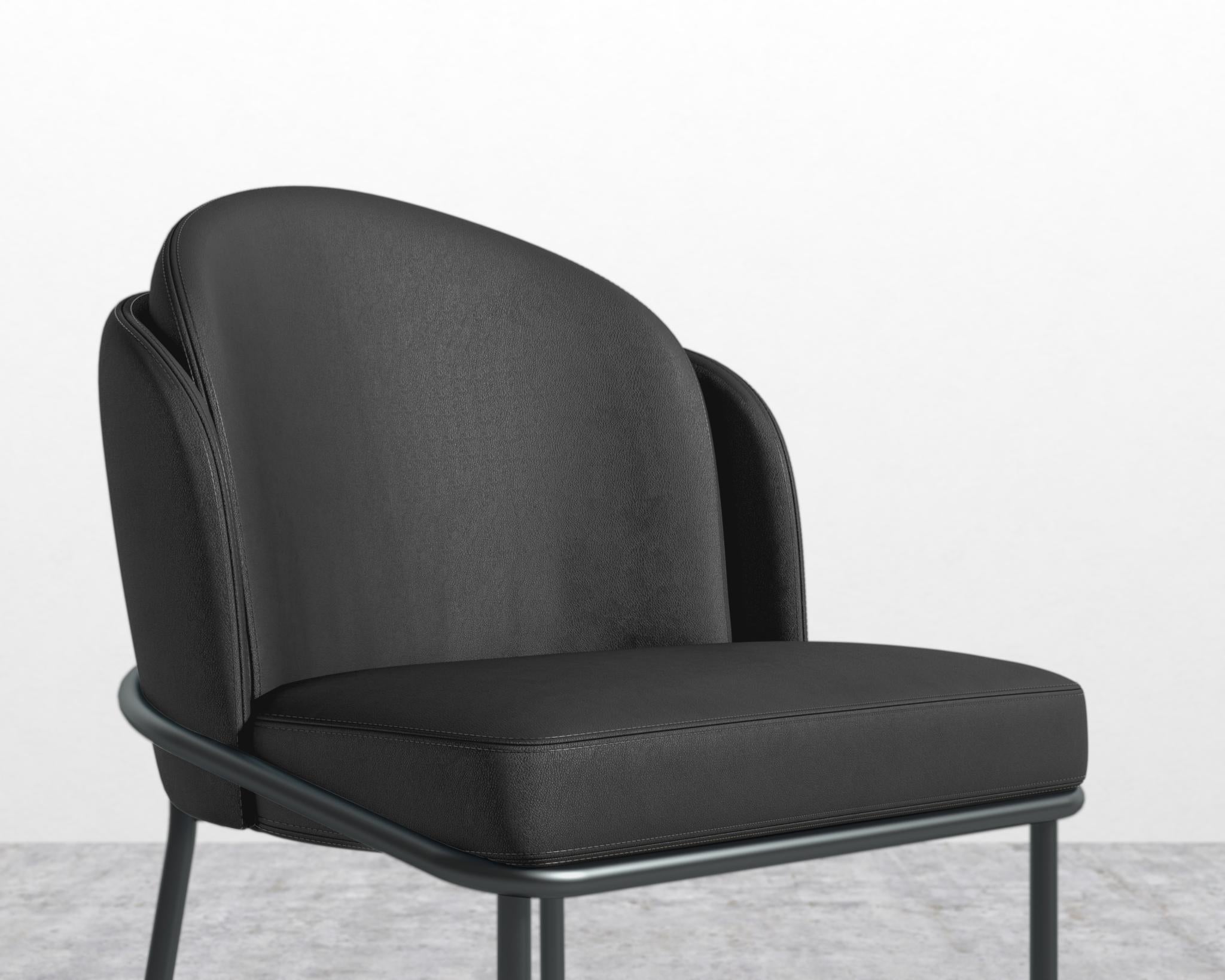 Angelo Dining Chair - Black - Angelo, Microfiber Leather - Trento Jet Black