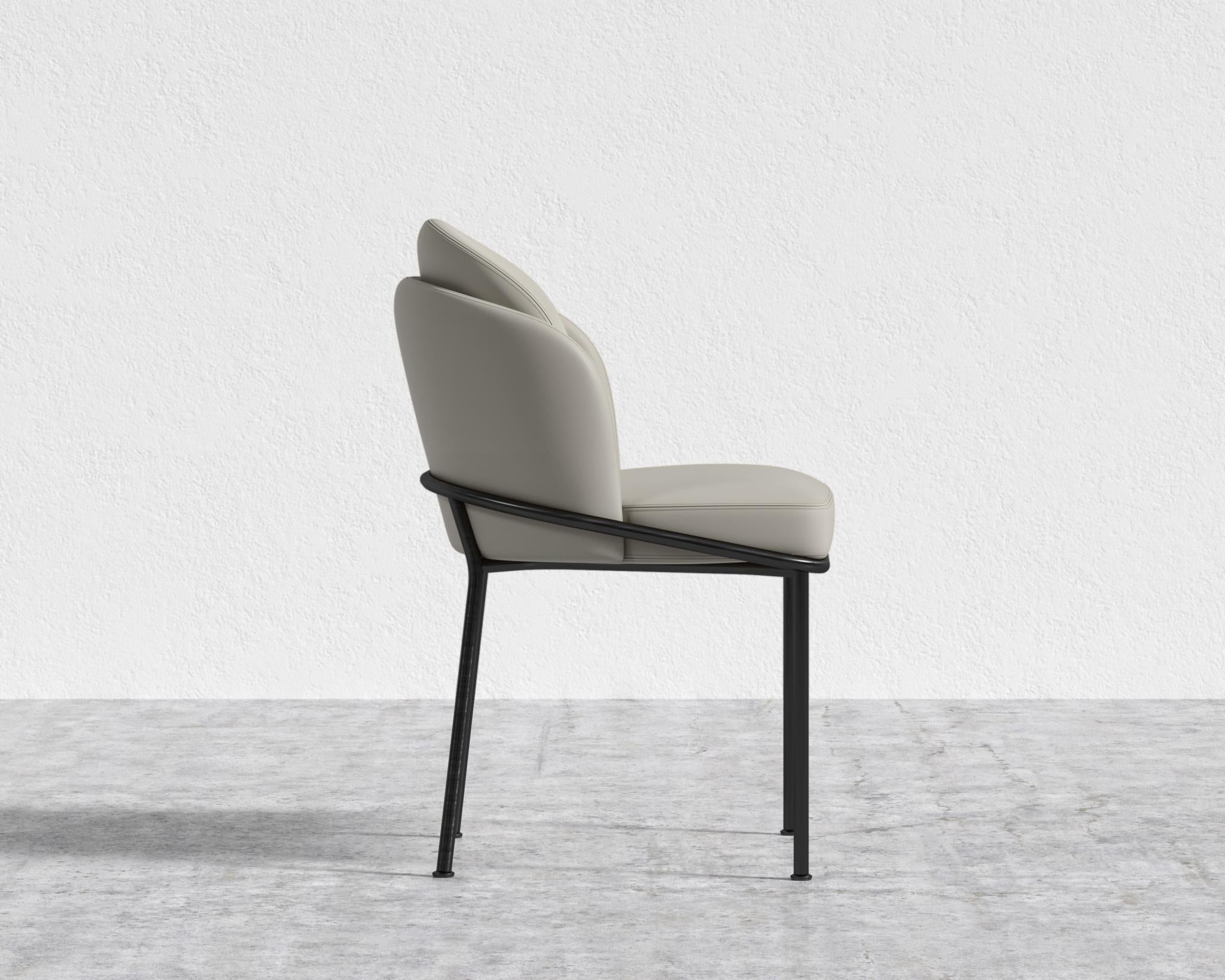 Angelo Dining Chair - Black - Angelo, Microfiber Leather - Trento Taupe