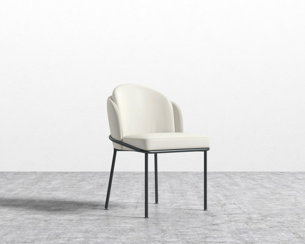 Angelo Dining Chair - Black - Angelo, Microfiber Leather - Trento Eggshell