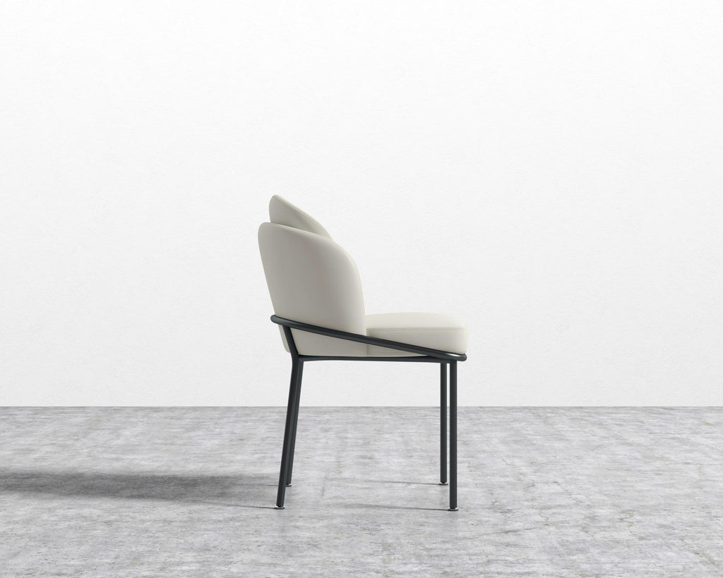Angelo Dining Chair - Black - Angelo, Microfiber Leather - Trento Eggshell