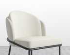 Angelo Dining Chair - Black - Angelo, Microfiber Leather - Trento Eggshell