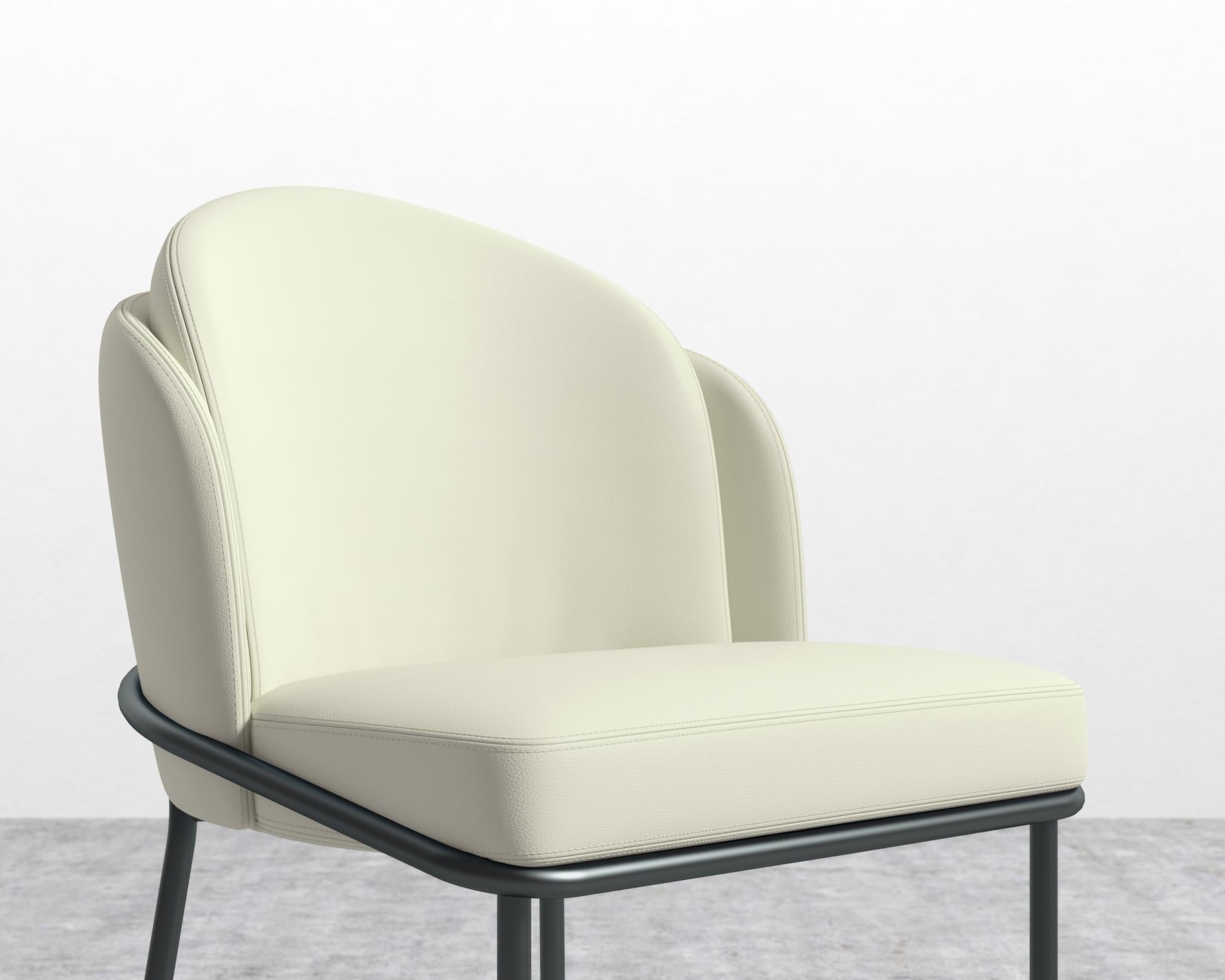 Angelo Dining Chair - Black - Angelo, PU Leather - Monaco Cream