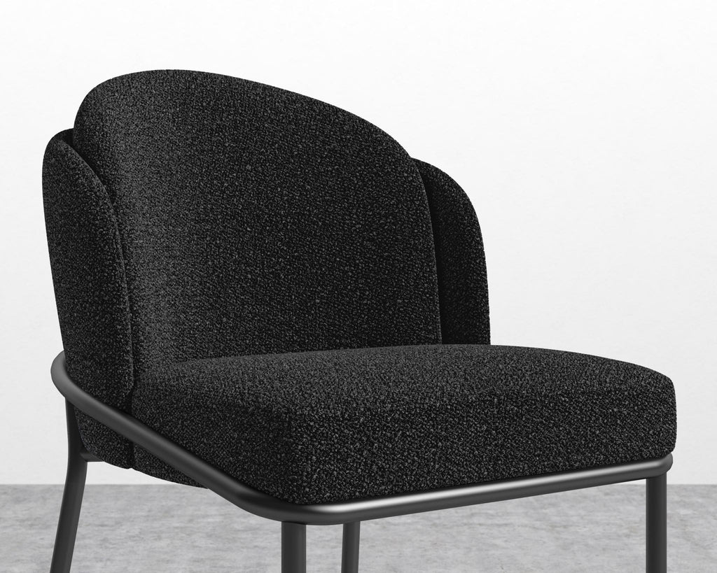 Angelo Counter Stool - Black - Angelo, Chatou Bouclé - Caviar