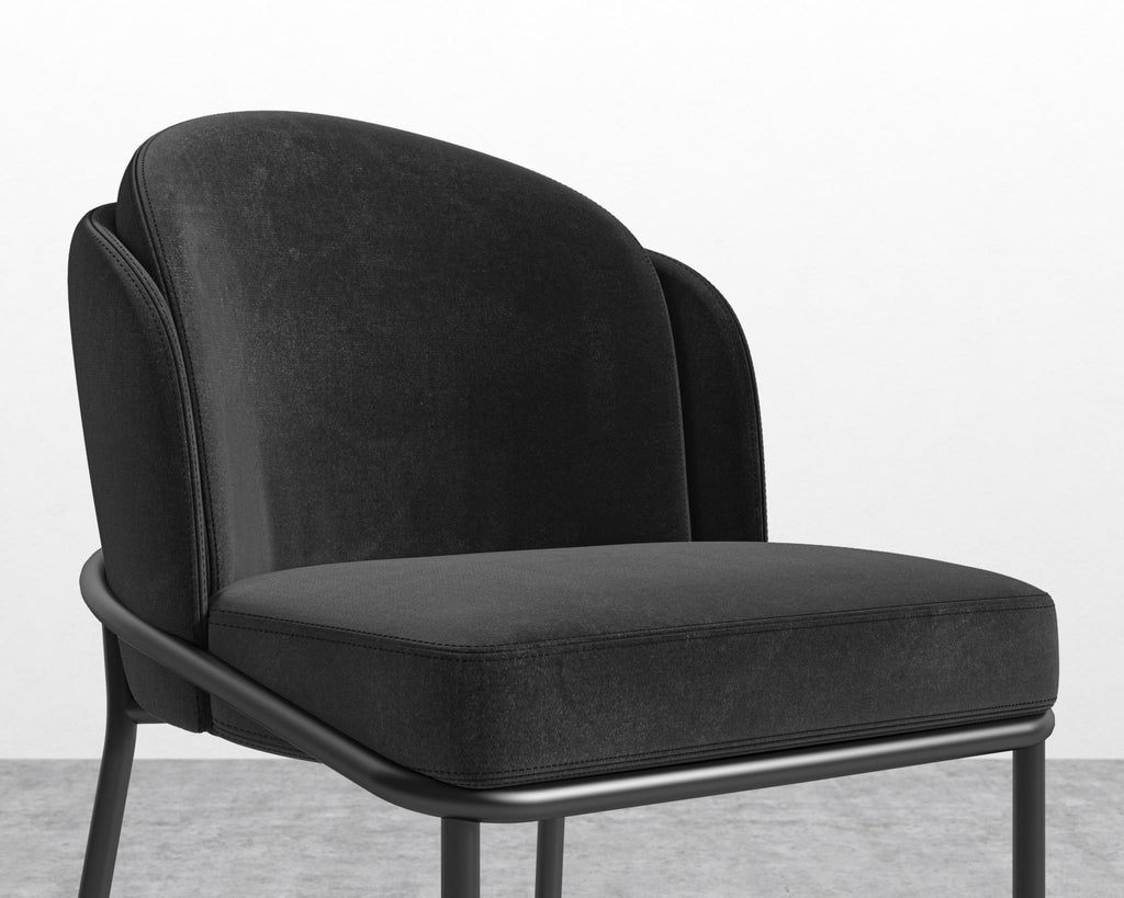 Angelo Counter Stool - Black - Angelo, Plush Velvet - Black