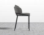 Angelo Counter Stool - Black - Angelo, Plush Velvet - Glacier Grey