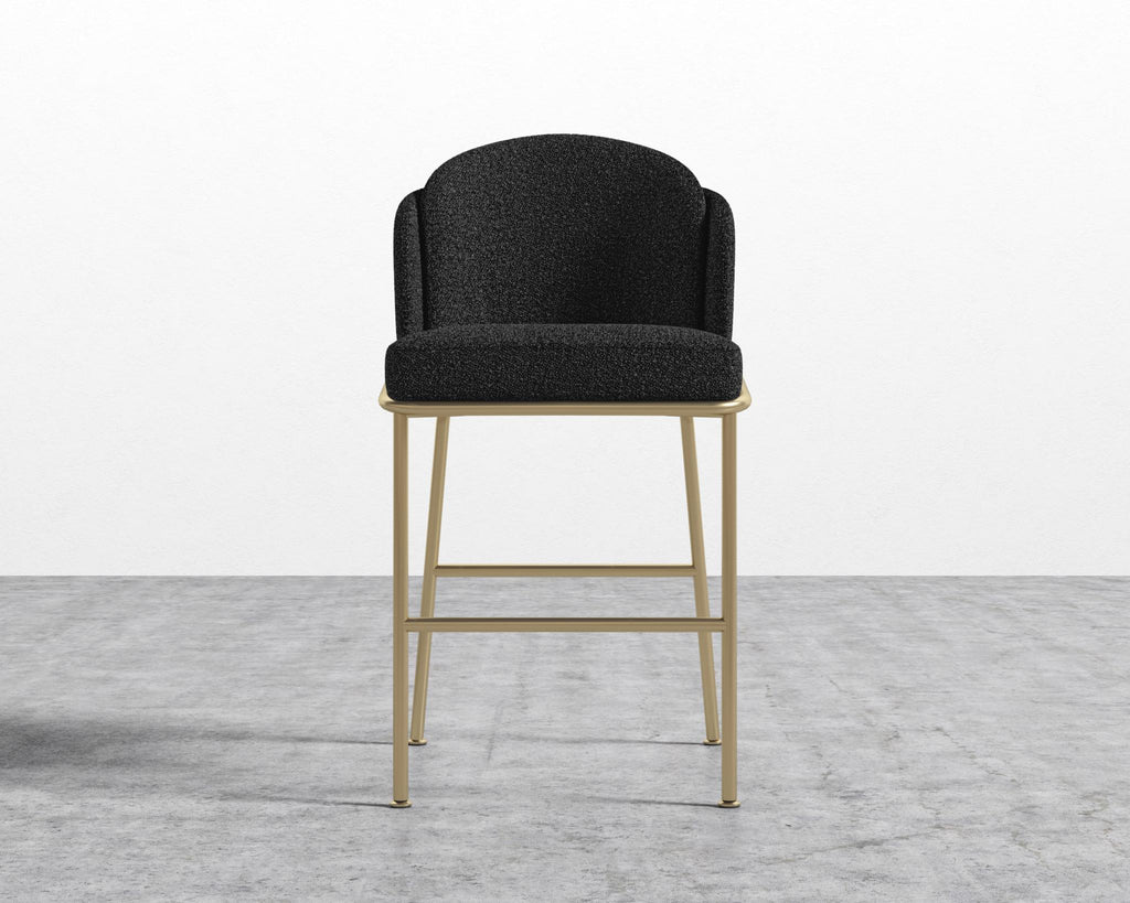 Angelo Counter Stool - Black - Angelo, Chatou Bouclé - Caviar