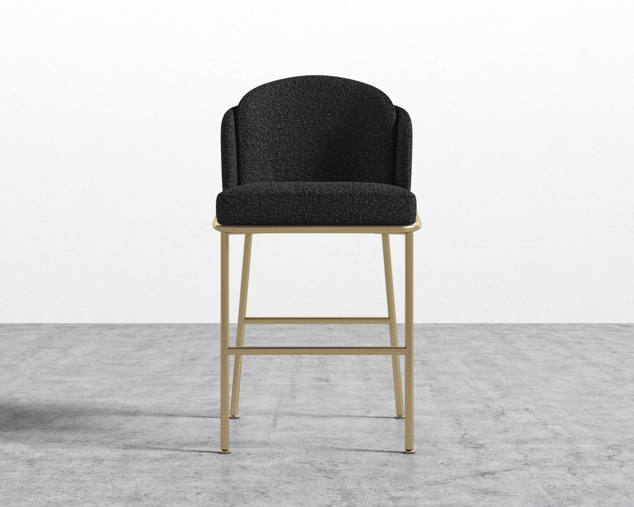 Angelo Counter Stool - Black - Angelo, Chatou Bouclé - Caviar