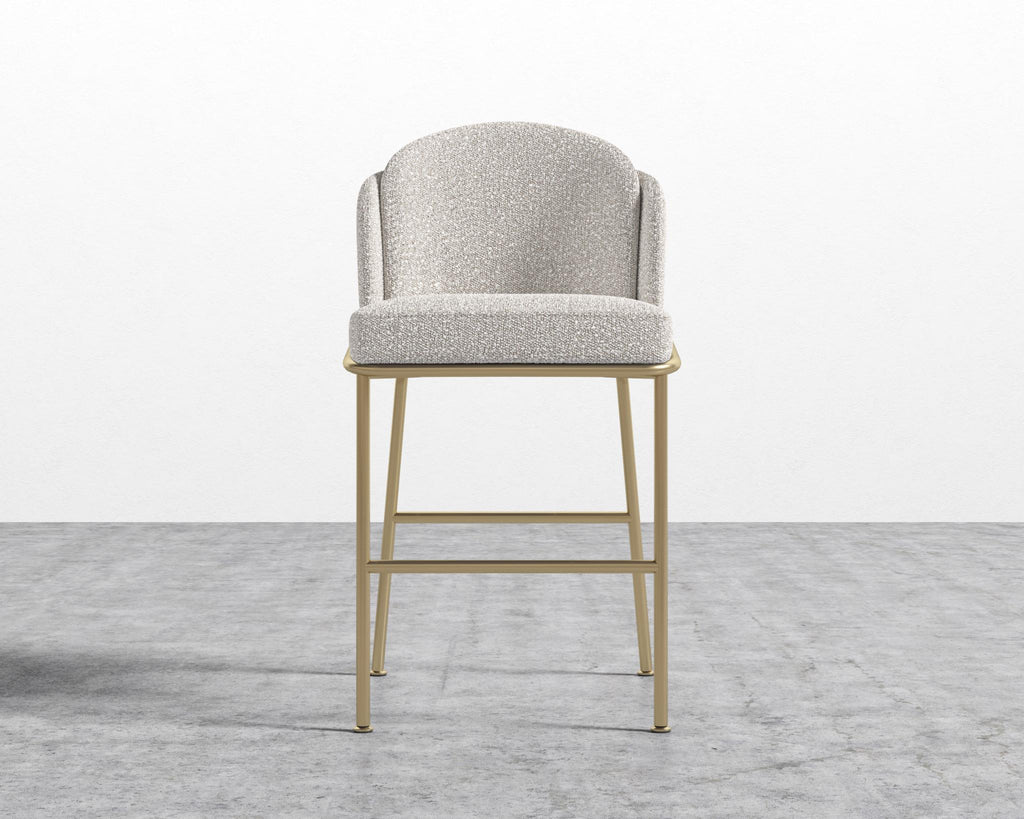 Angelo Counter Stool - Black - Angelo, Chatou Bouclé - Pearl