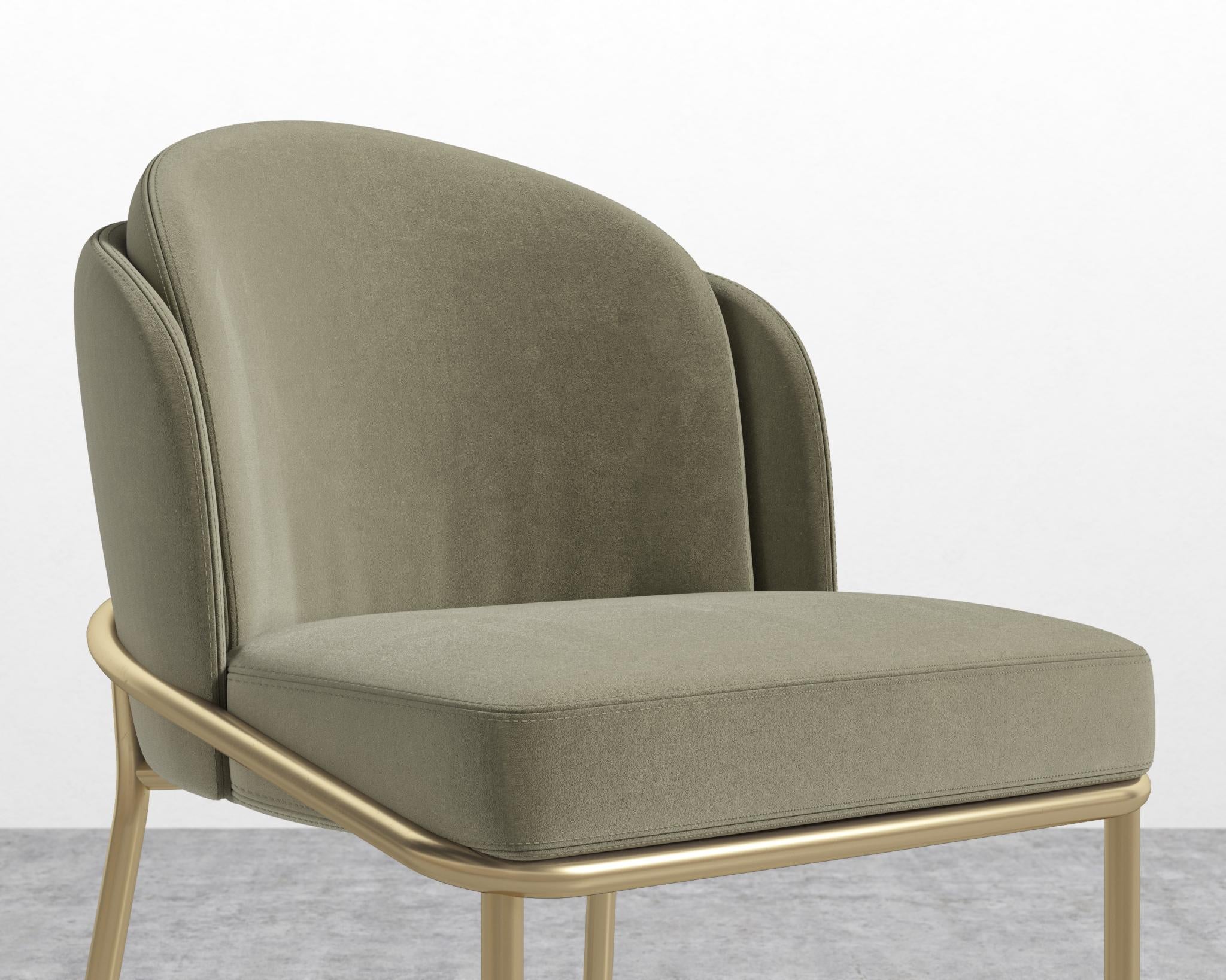 Angelo Counter Stool - Black - Angelo, Signature Plush Velvet - Olive Green