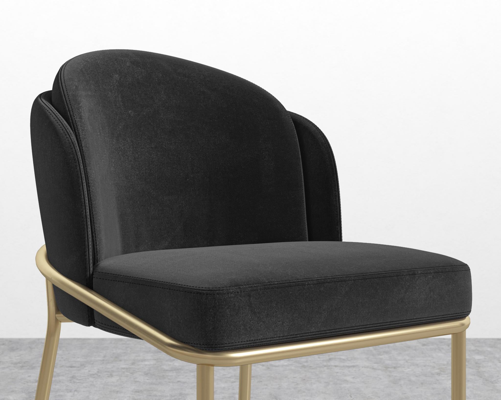 Angelo Counter Stool - Black - Angelo, Plush Velvet - Black