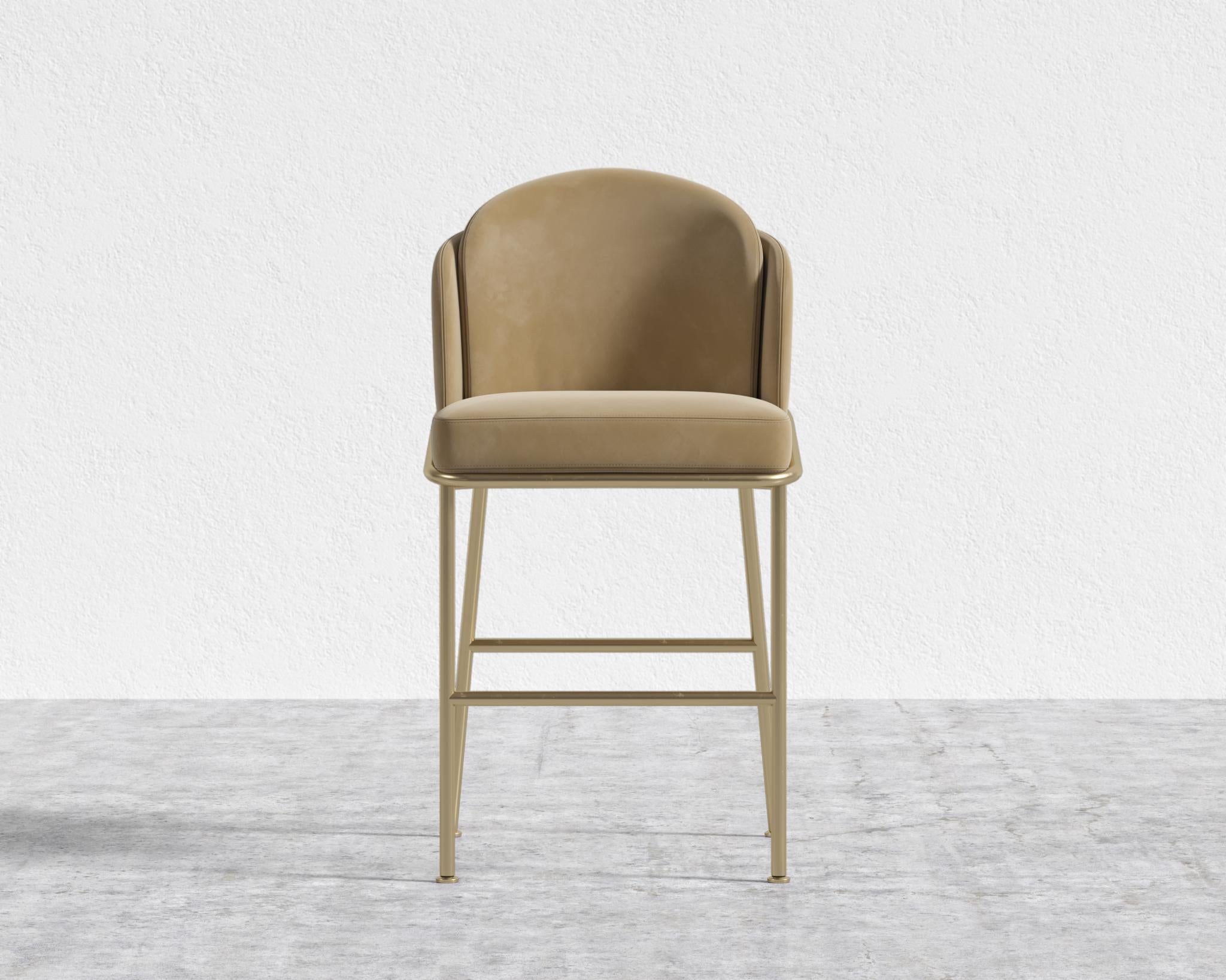 Angelo Counter Stool - Black - Angelo, Plush Velvet - Dune