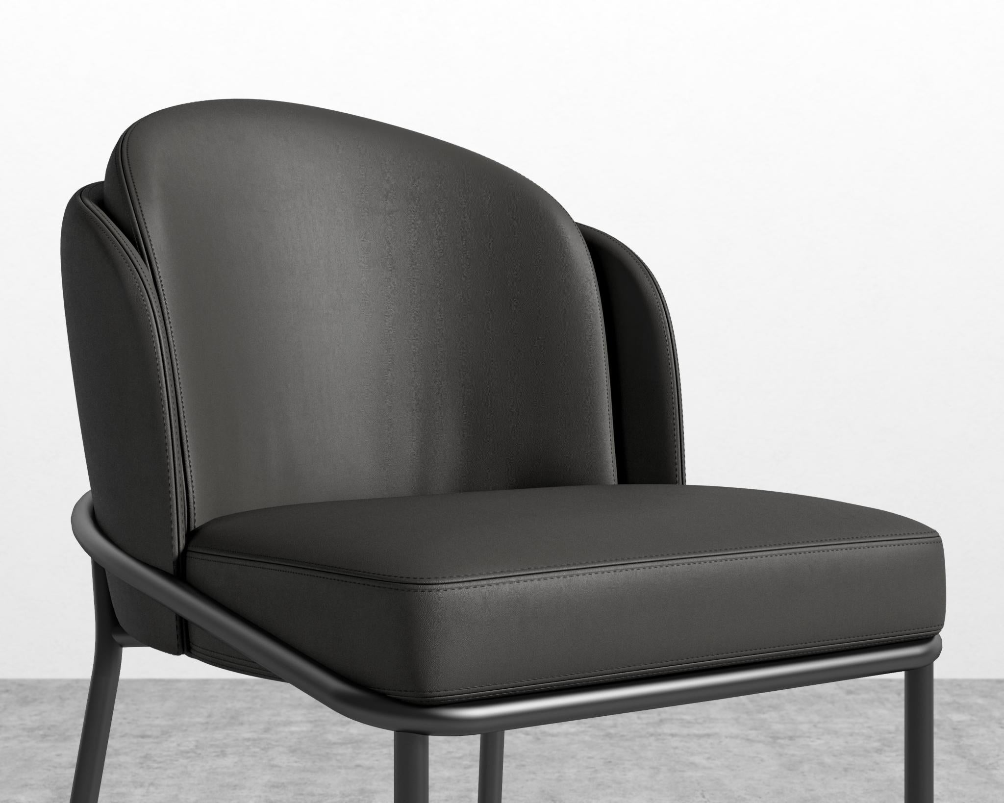 Angelo Counter Stool - Black - Angelo, Microfiber Leather - Trento Jet Black