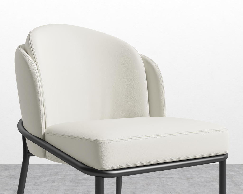 Angelo Counter Stool - Black - Angelo, Microfiber Leather - Trento Eggshell