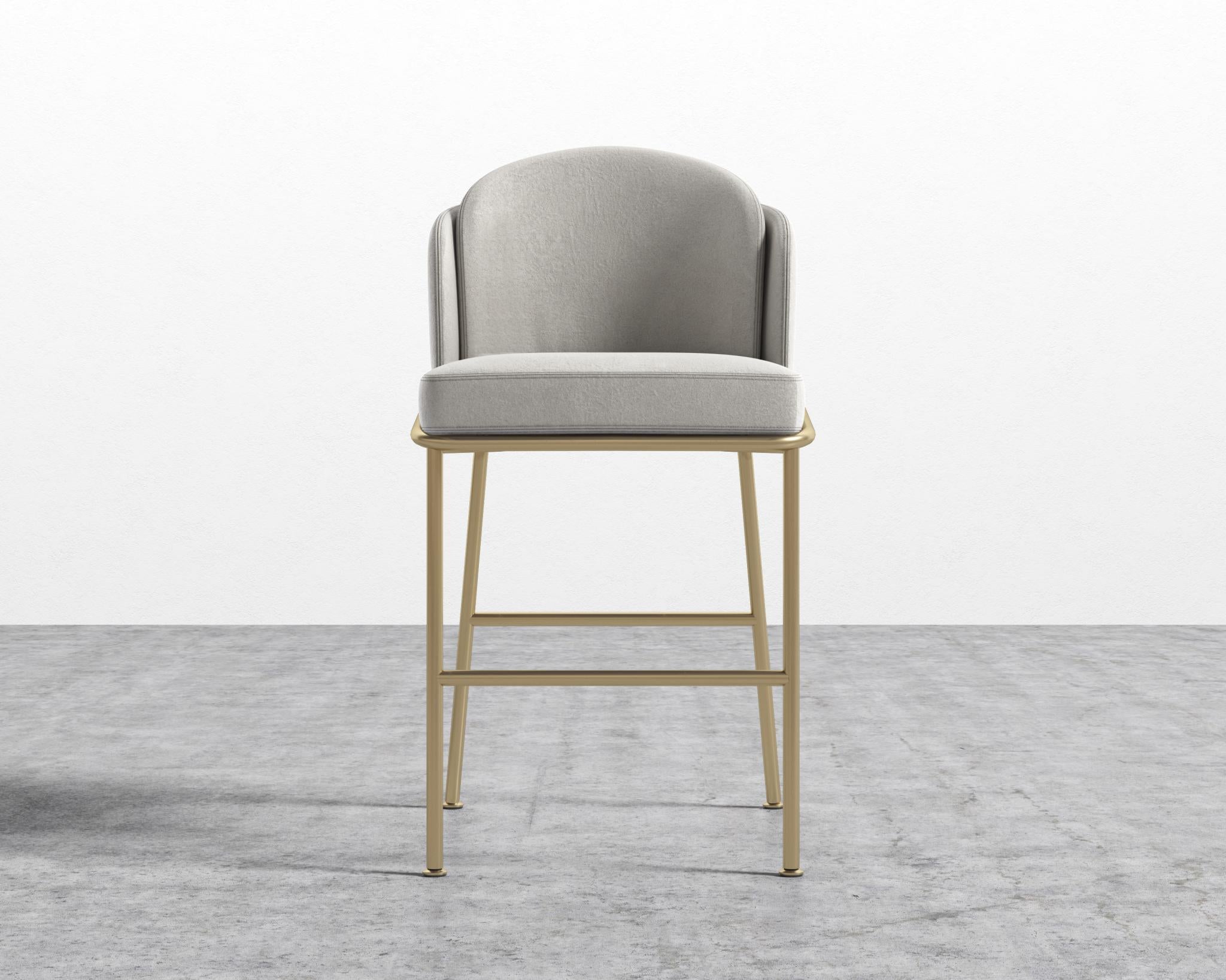 Angelo Counter Stool - Black - Angelo, Venice Vegan Suede - Chiffon