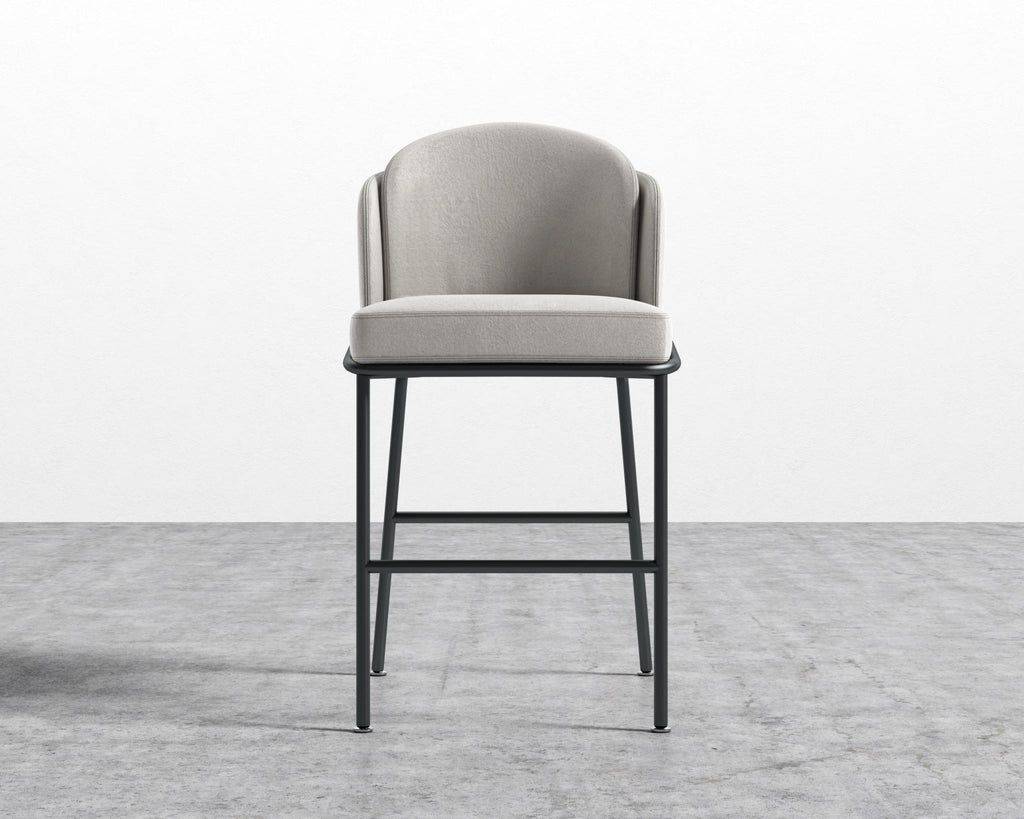 Angelo Counter Stool - Black - Angelo, Venice Vegan Suede - Chiffon