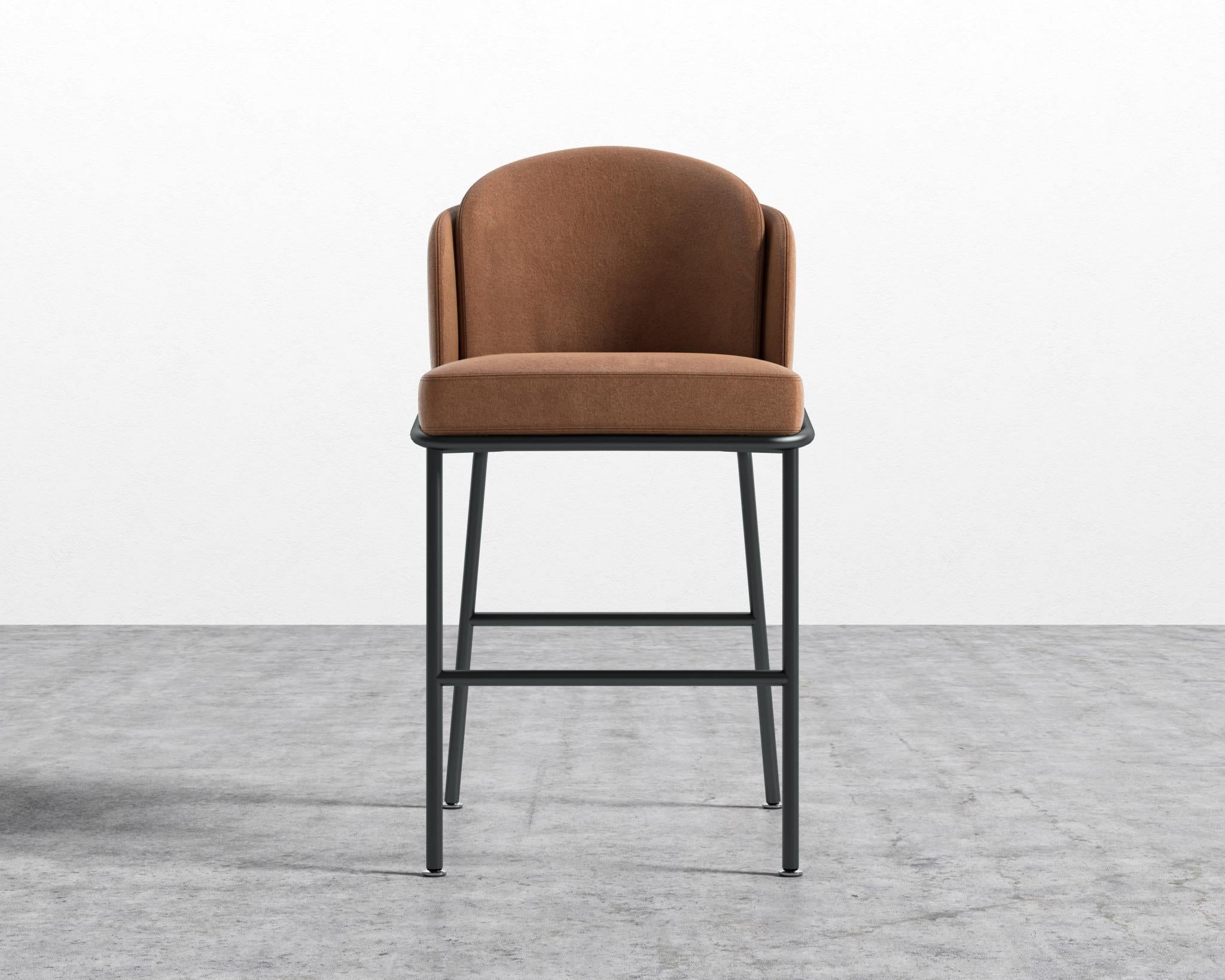 Angelo Counter Stool - Black - Angelo, Venice Vegan Suede - Cider