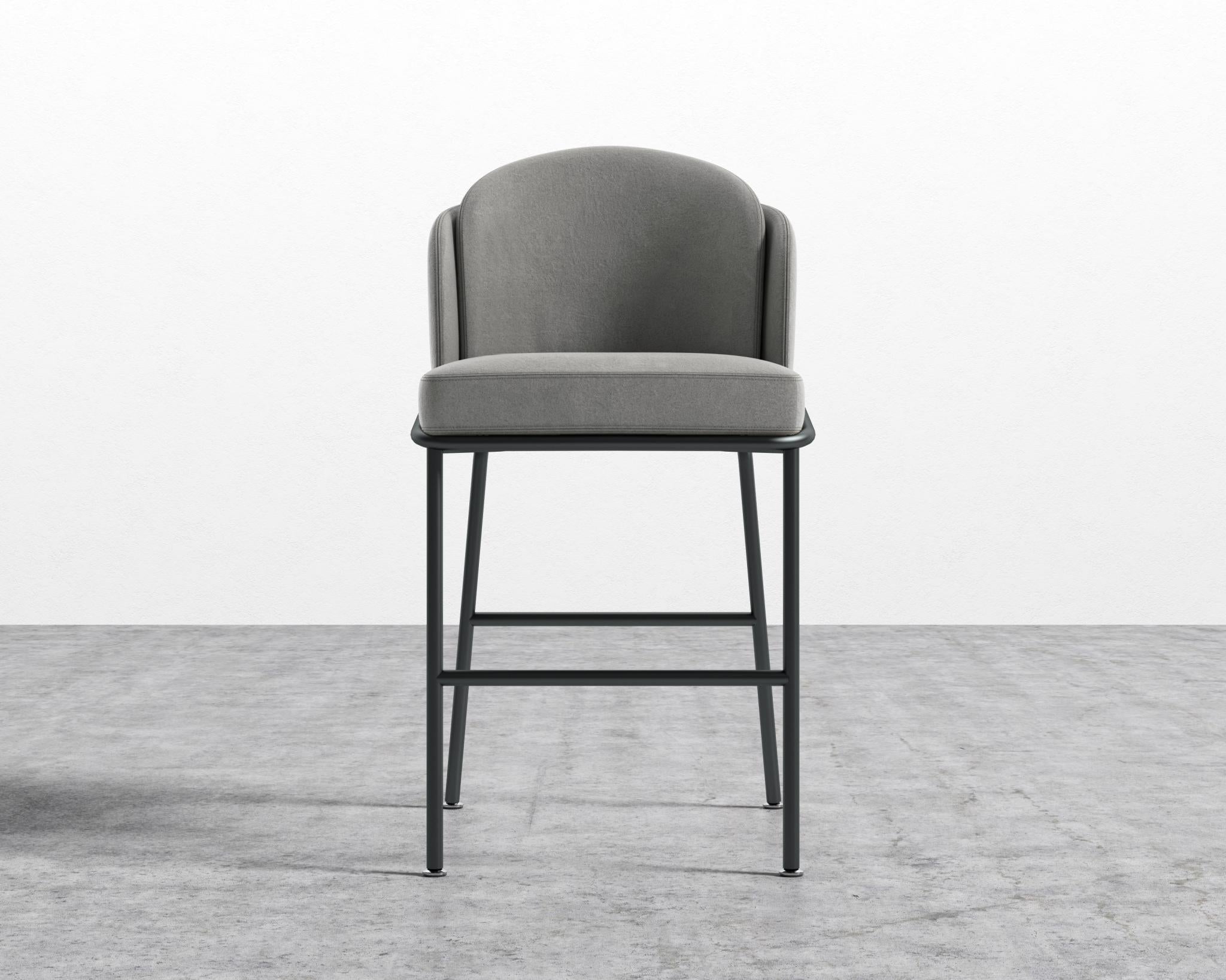 Angelo Counter Stool - Black - Angelo, Venice Vegan Suede - Strato