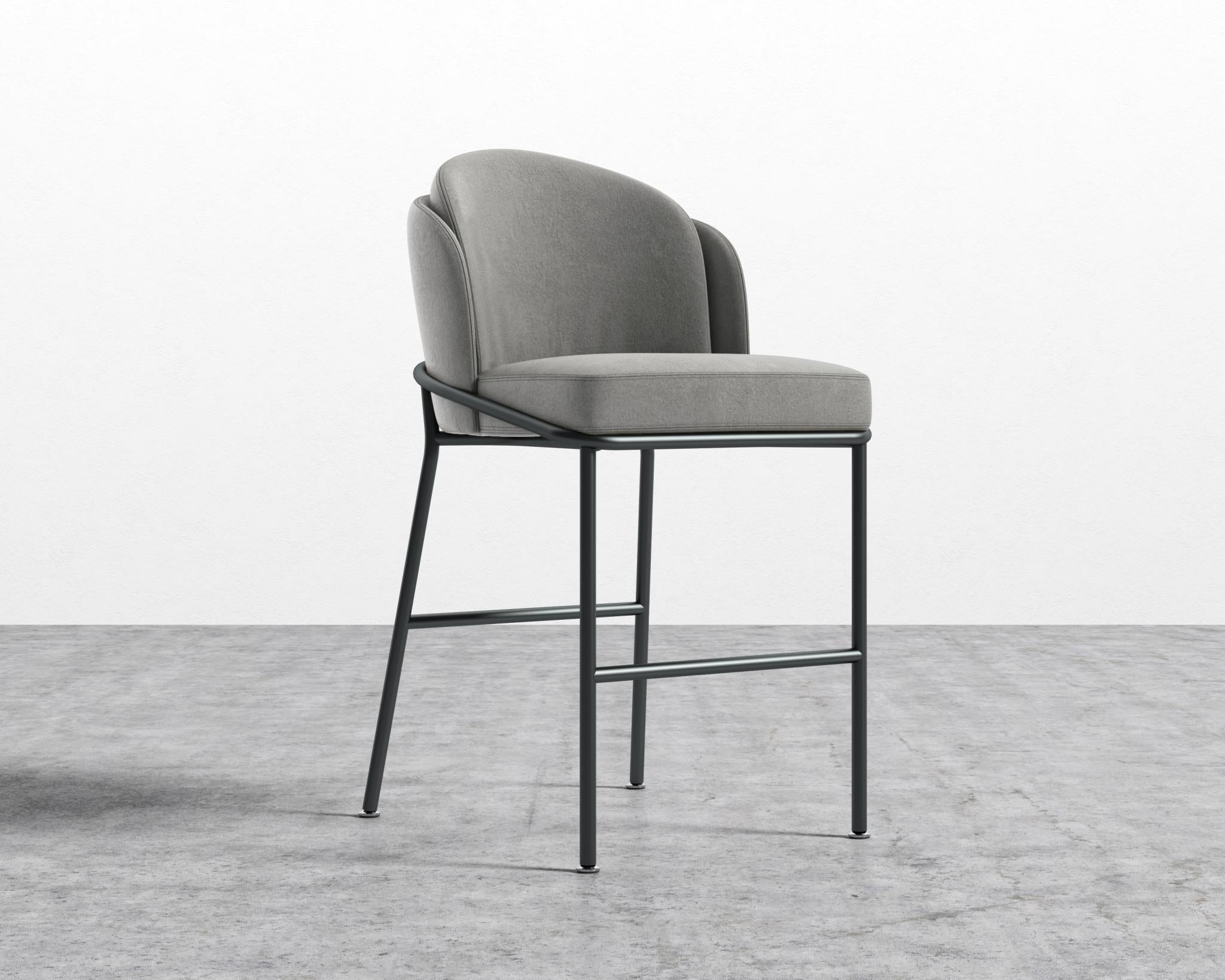 Angelo Counter Stool - Black - Angelo, Venice Vegan Suede - Strato