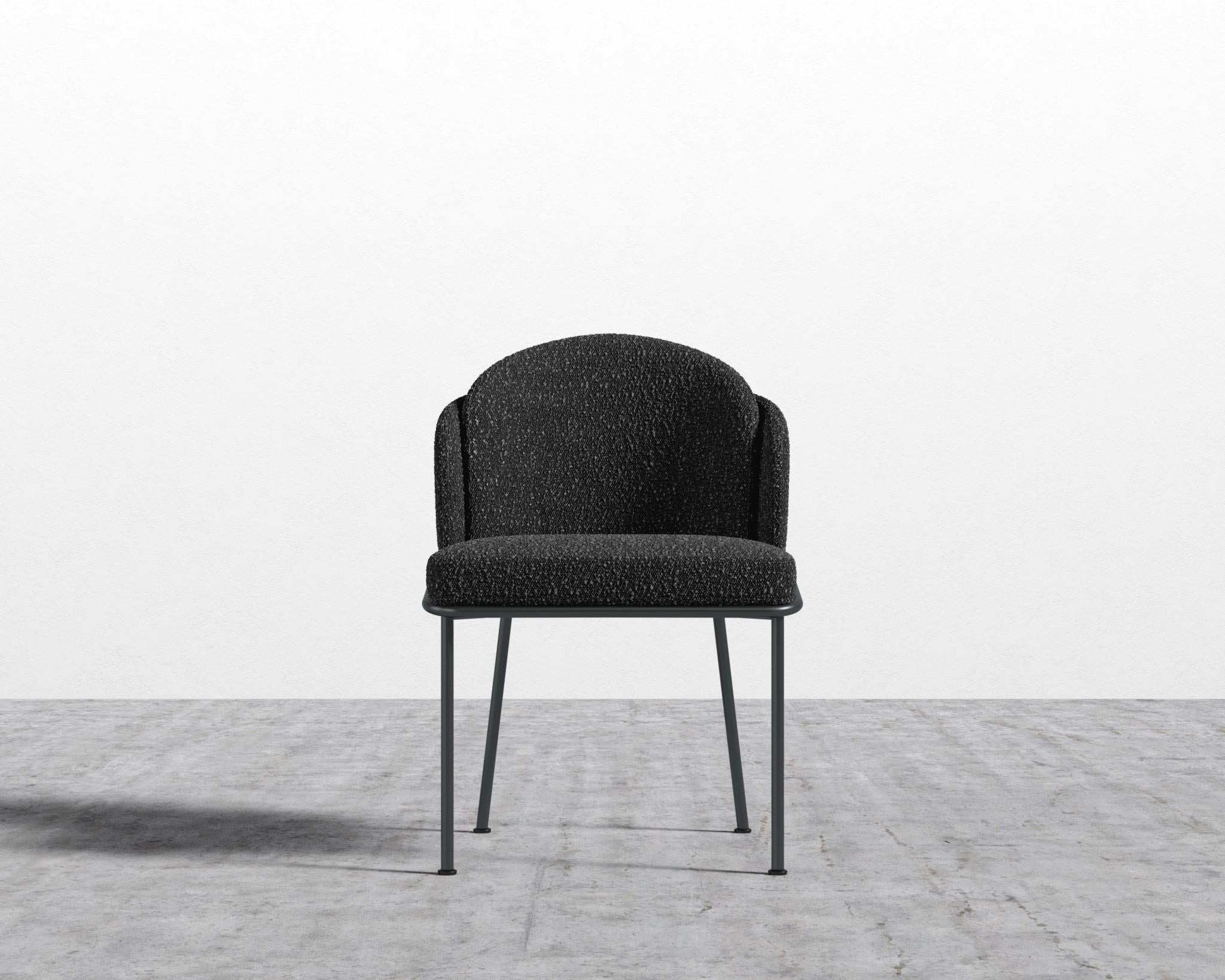 Angelo Dining Chair - Black - Angelo, Chatou Bouclé - Caviar
