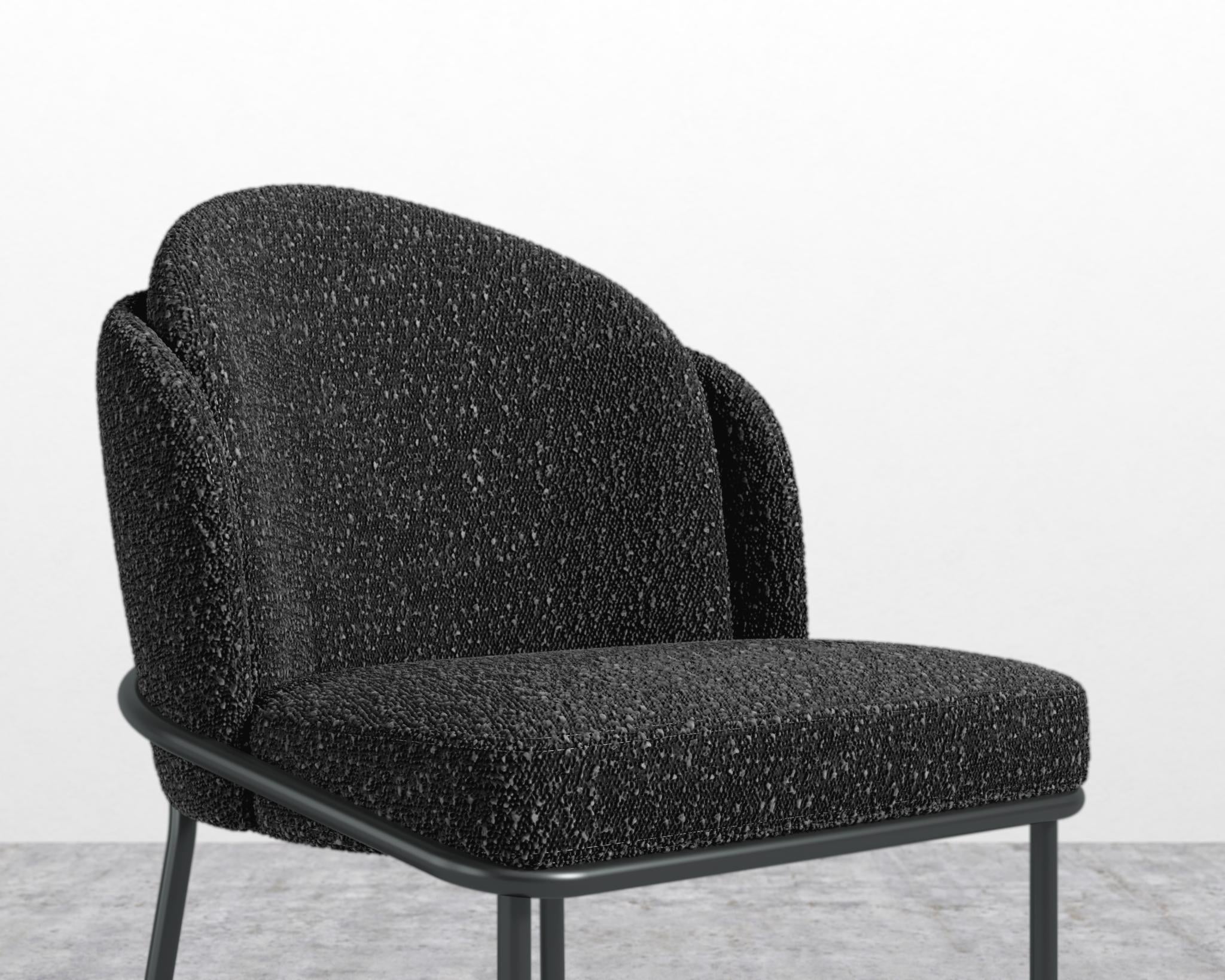 Angelo Dining Chair - Black - Angelo, Chatou Bouclé - Caviar