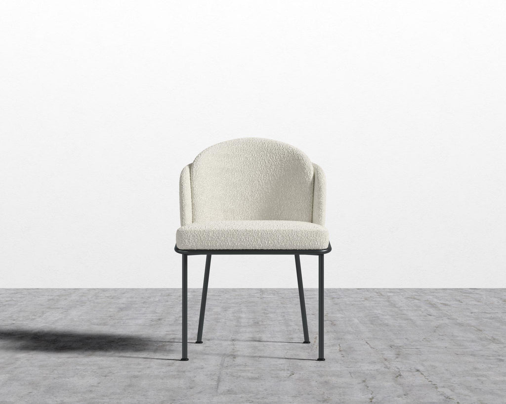 Angelo Dining Chair - Black - Angelo, Chatou Bouclé - Pearl