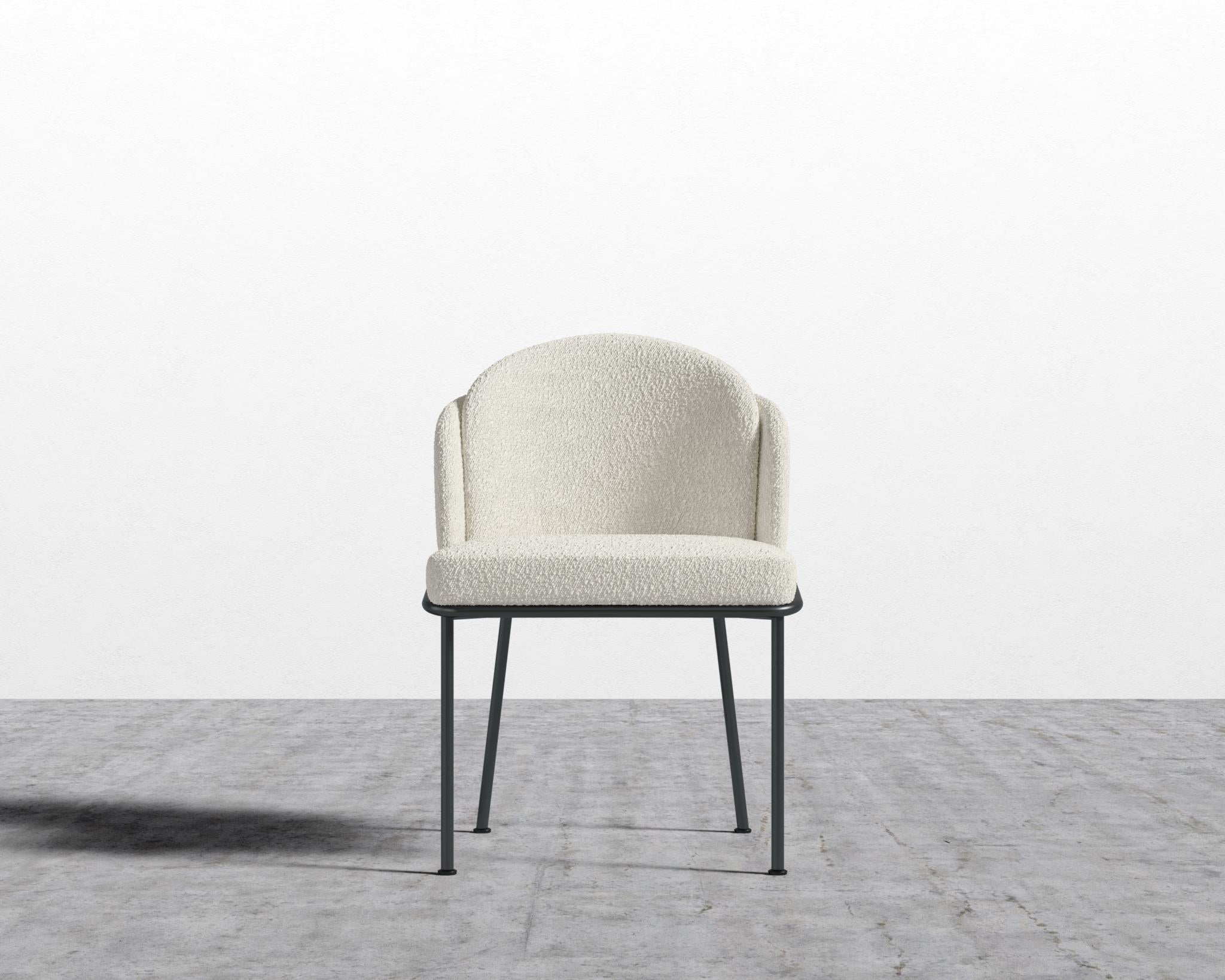 Angelo Dining Chair - Black - Angelo, Chatou Bouclé - Pearl