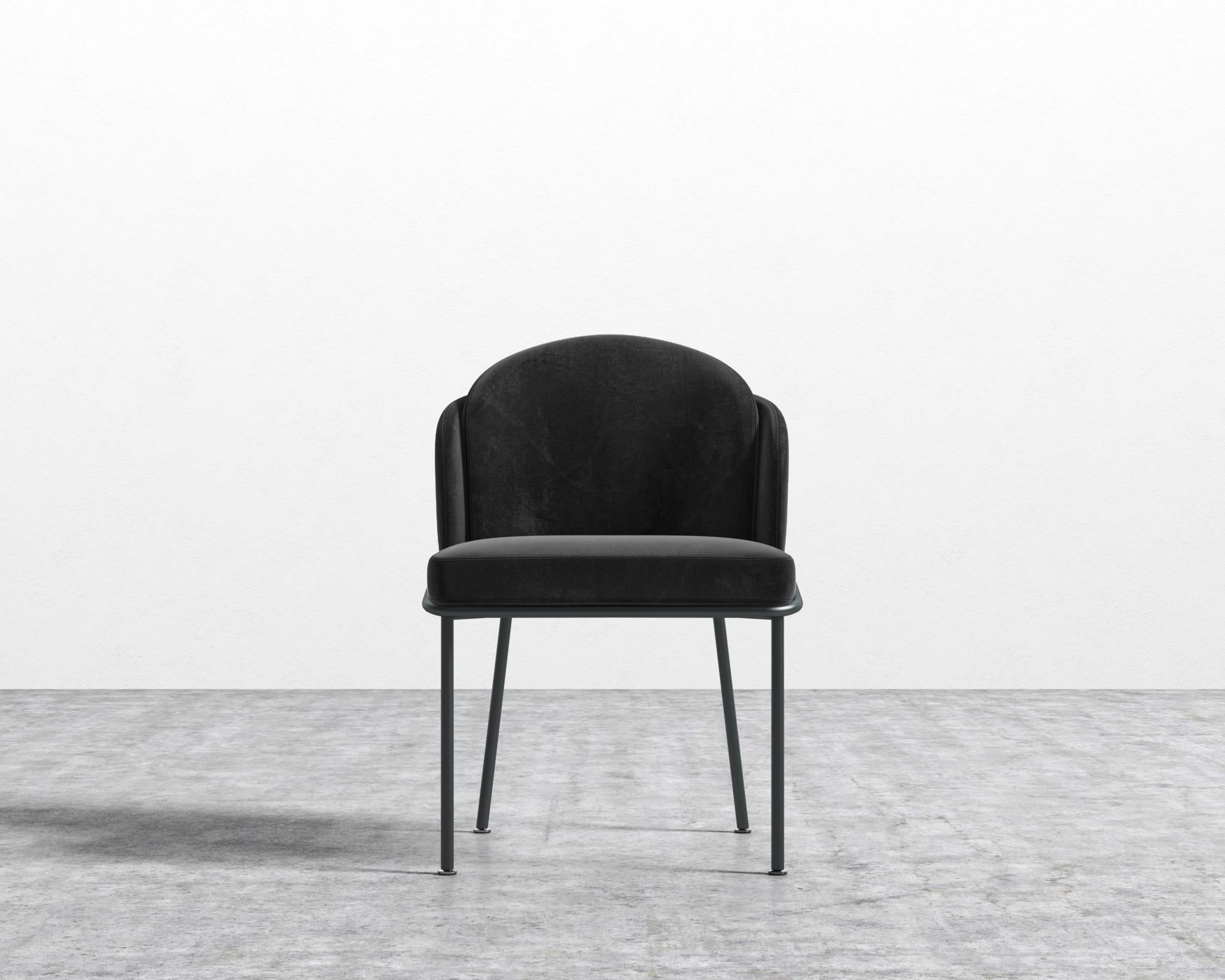 Angelo Dining Chair - Black - Angelo, Plush Velvet - Black