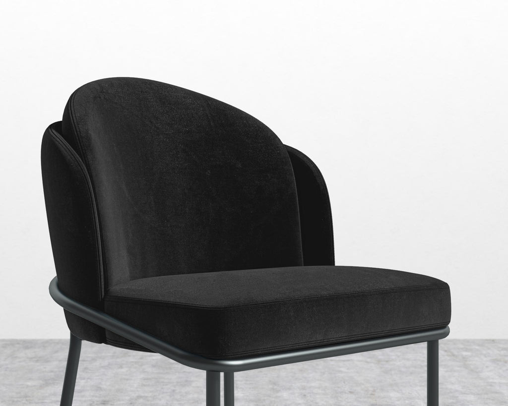 Angelo Dining Chair - Black - Angelo, Plush Velvet - Black