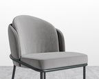 Angelo Dining Chair - Black - Angelo, Plush Velvet - Glacier Grey