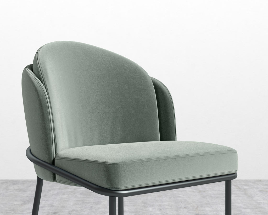 Angelo Dining Chair - Black - Angelo, Plush Velvet - Moonstone