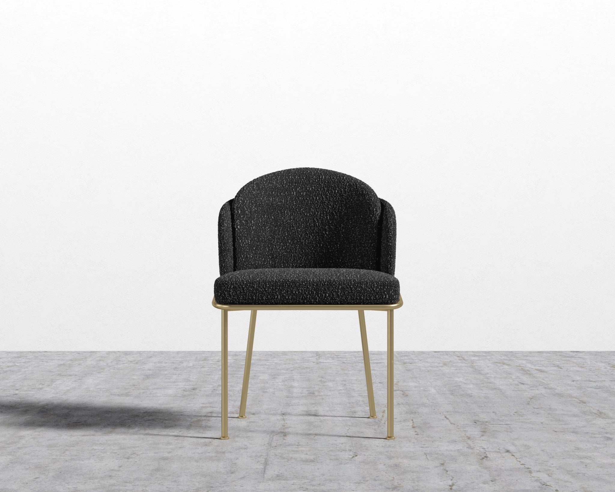 Angelo Dining Chair - Black - Angelo, Chatou Bouclé - Caviar