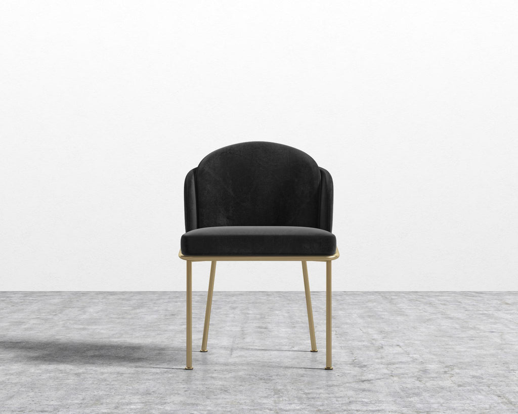 Angelo Dining Chair - Black - Angelo, Plush Velvet - Black