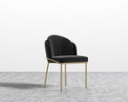 Angelo Dining Chair - Black - Angelo, Plush Velvet - Black