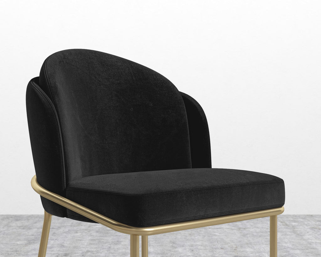 Angelo Dining Chair - Black - Angelo, Plush Velvet - Black