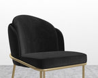 Angelo Dining Chair - Black - Angelo, Plush Velvet - Black