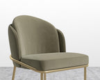 Angelo Dining Chair - Black - Angelo, Signature Plush Velvet - Olive Green