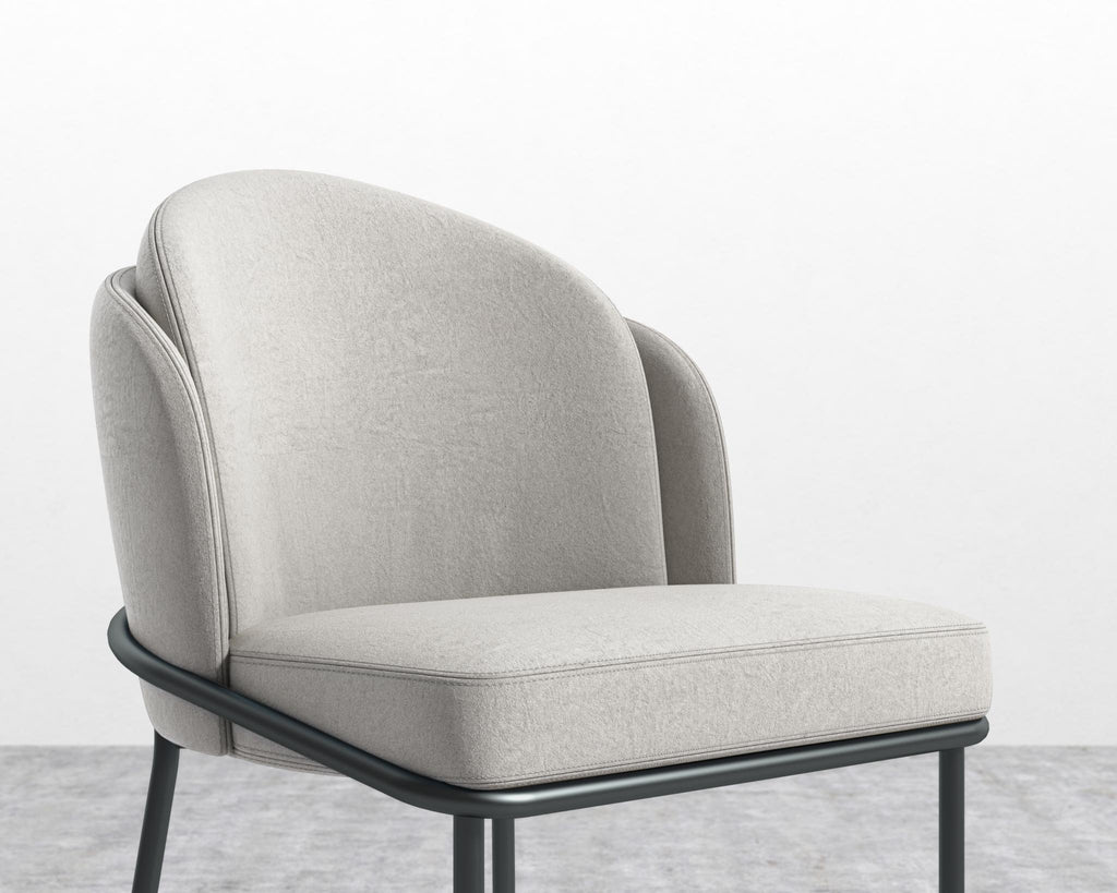 Angelo Dining Chair - Black - Angelo, Venice Vegan Suede - Chiffon