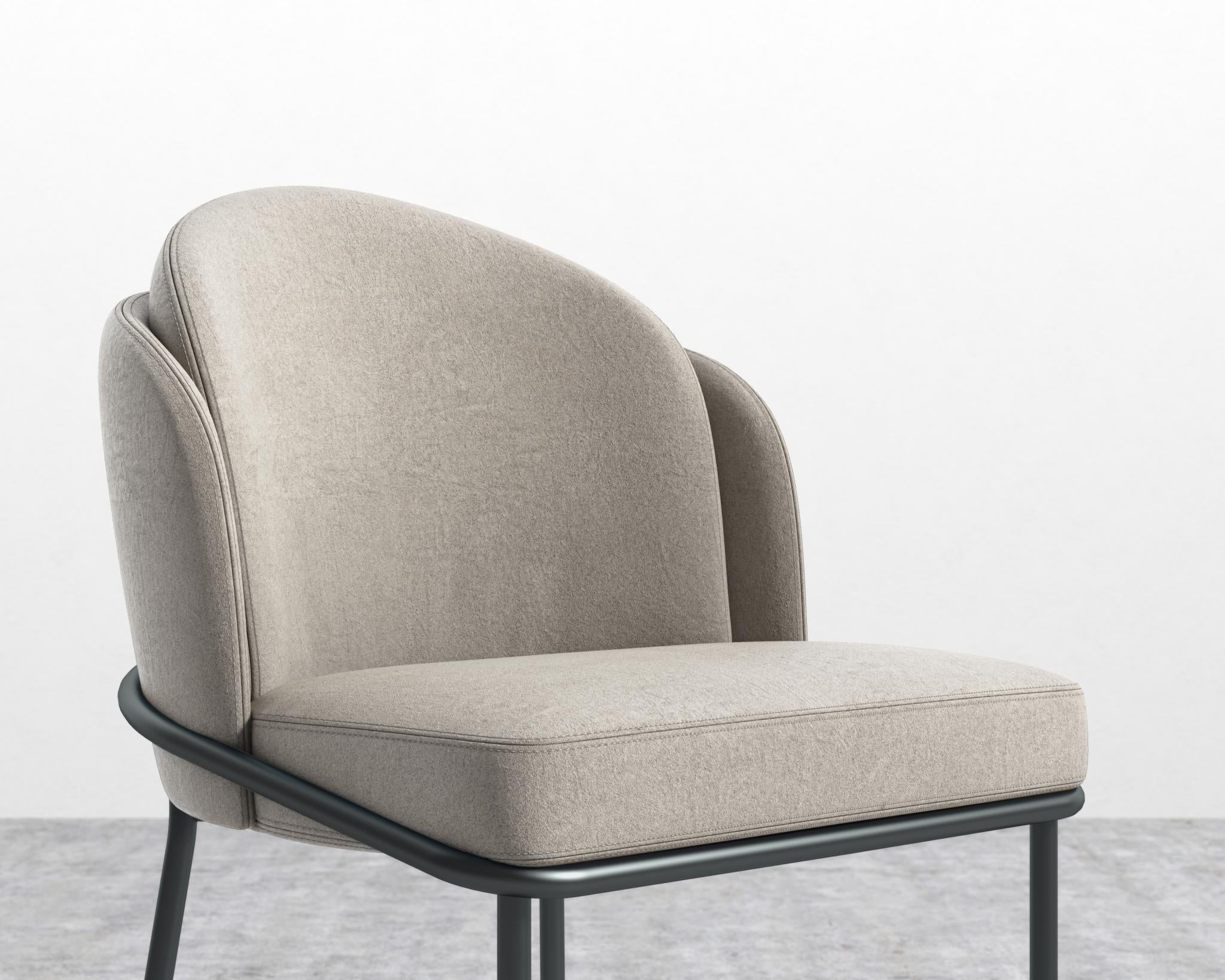 Angelo Dining Chair - Black - Angelo, Venice Vegan Suede - Latte