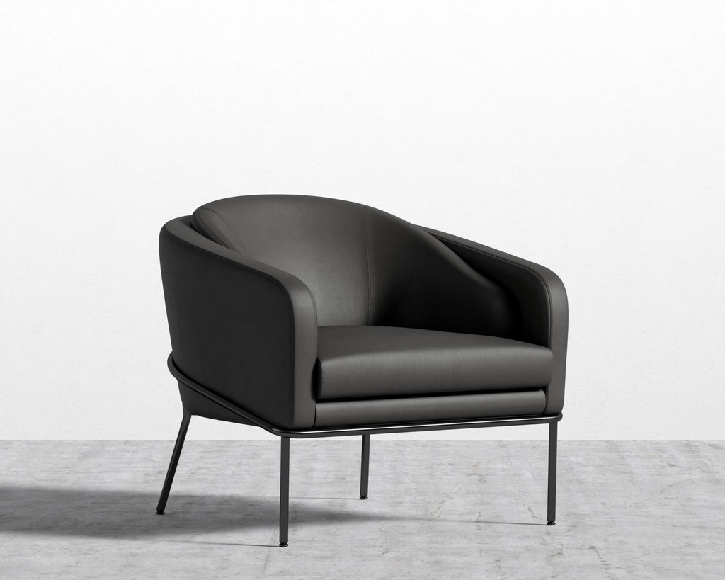 Angelo Lounge Chair - Black - Angelo, Microfiber Leather - Trento Jet Black