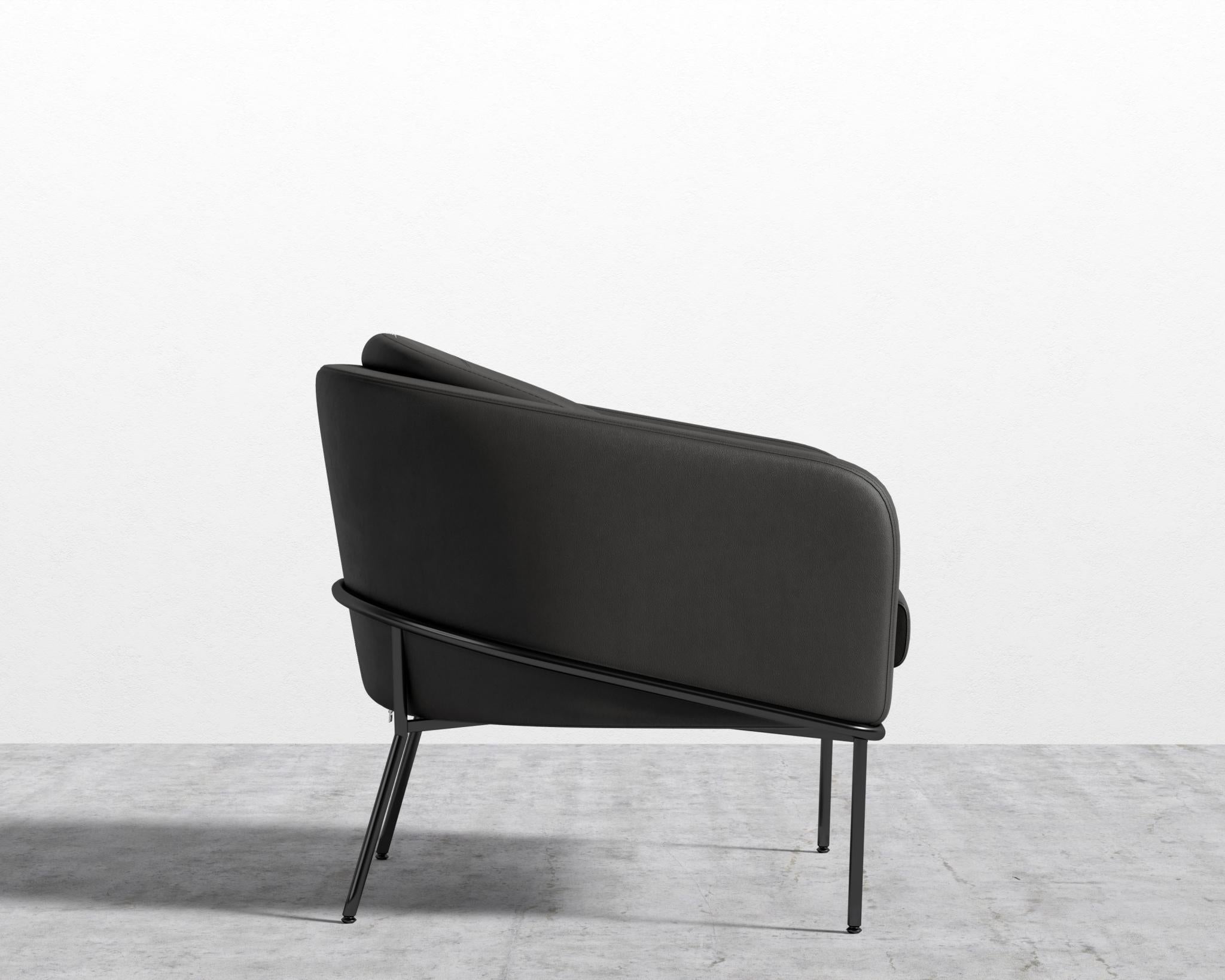 Angelo Lounge Chair - Black - Angelo, Microfiber Leather - Trento Jet Black