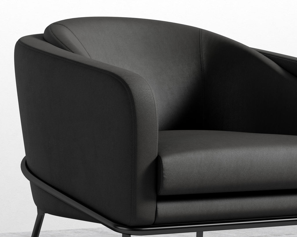 Angelo Lounge Chair - Black - Angelo, Microfiber Leather - Trento Jet Black