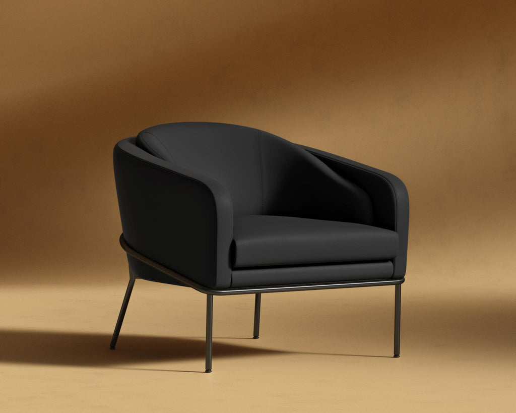 Angelo Lounge Chair - Black - Angelo, PU Leather - Monaco Black