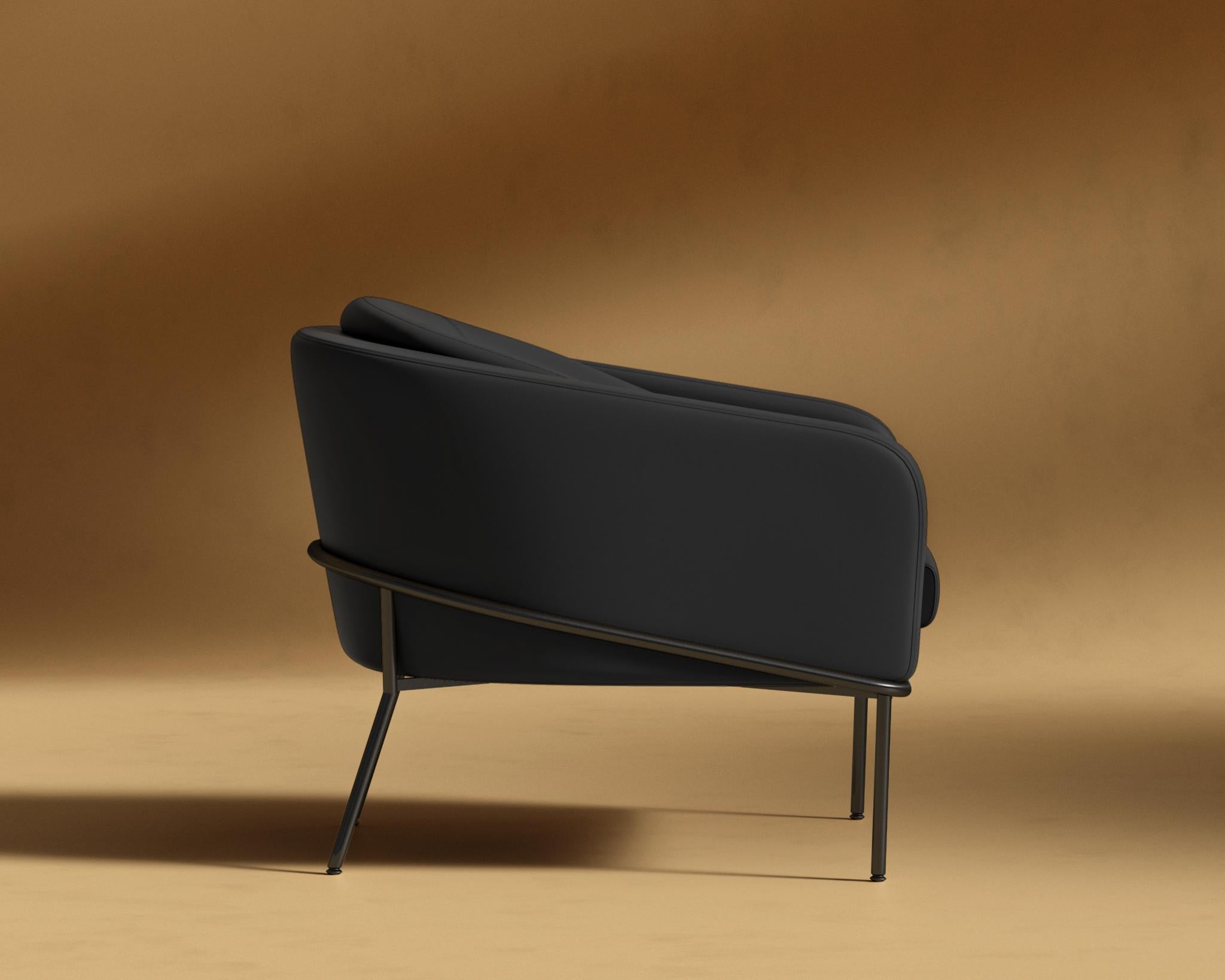 Angelo Lounge Chair - Black - Angelo, PU Leather - Monaco Black