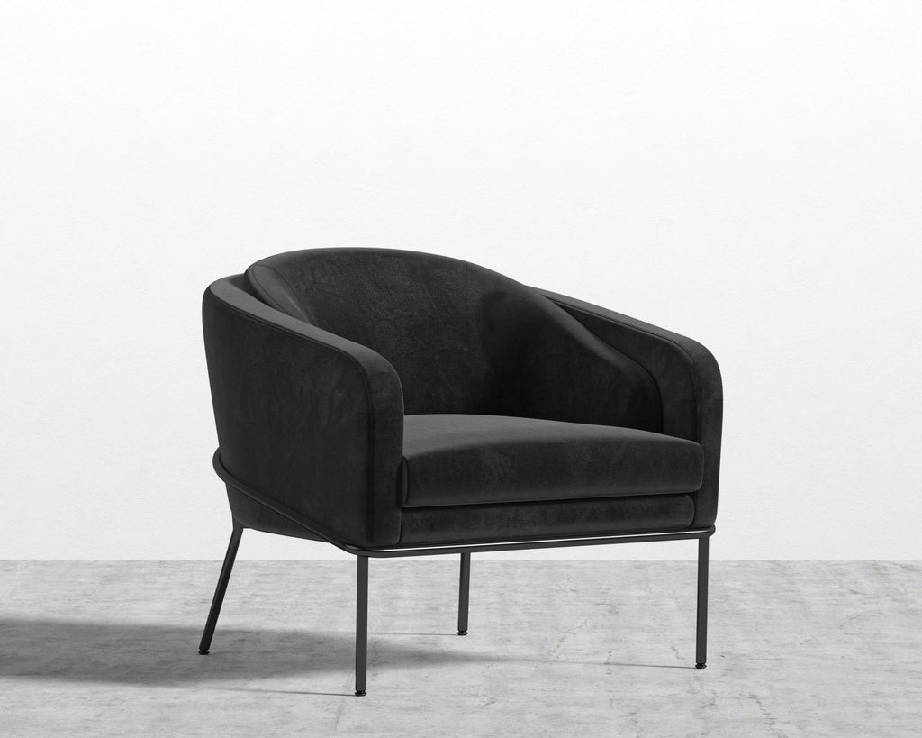 Angelo Lounge Chair - Black - Angelo, Plush Velvet - Black