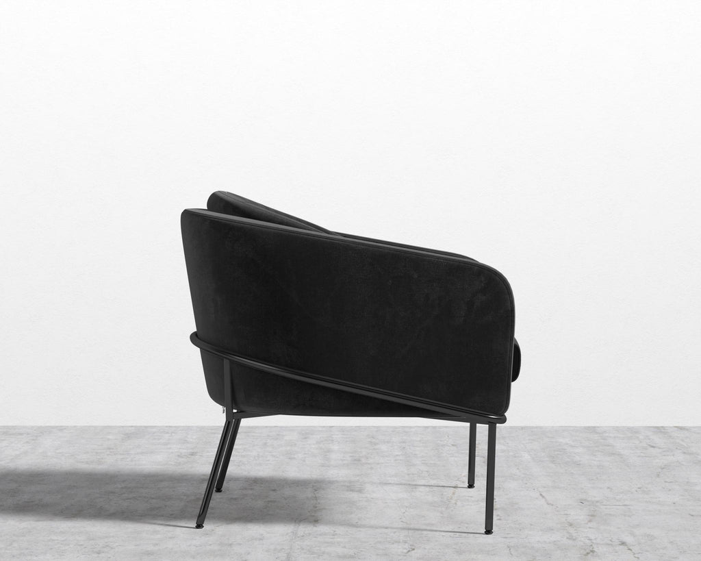 Angelo Lounge Chair - Black - Angelo, Plush Velvet - Black