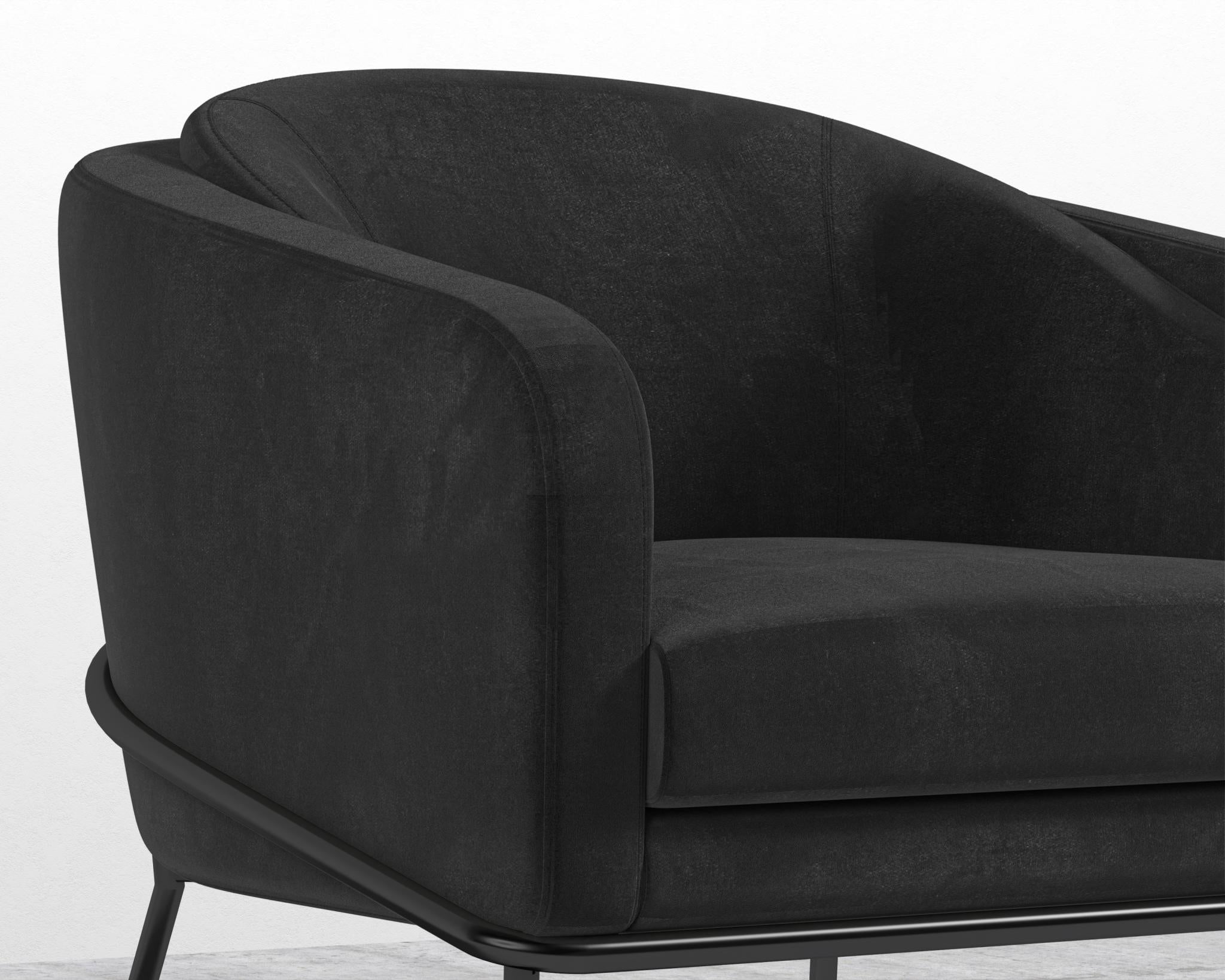 Angelo Lounge Chair - Black - Angelo, Plush Velvet - Black