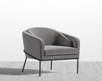 Angelo Lounge Chair - Black - Angelo, Plush Velvet - Glacier Grey