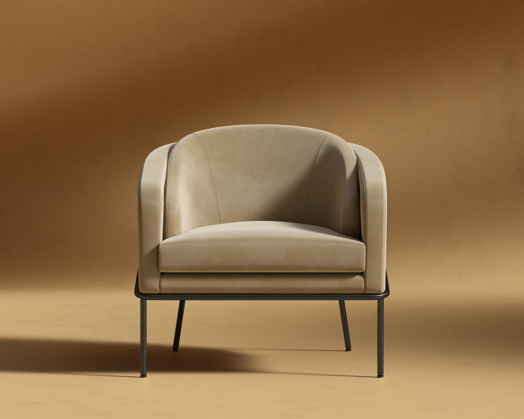 Angelo Lounge Chair - Black - Angelo, Plush Velvet - Dune